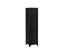 Armoire vestiaire métal design industriel - barre penderie, 3 étagères - dim. 43L x 50l x 180H cm - métal noir