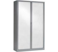 Armoire Vestiaire Monobloc à Rideaux H198xL60xP43 cm Alu Rideaux Blanc Aluminium - Blanc G