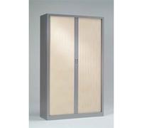Armoire Vestiaire Monobloc à Rideaux H198xL60xP43 cm Alu Rideaux Erable Aluminium - Erable G