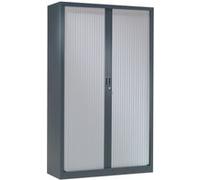 Armoire Vestiaire Monobloc à Rideaux H198xL60xP43 cm Anthracite Rideaux Alu Anthracite - Aluminium G