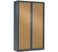 Armoire Vestiaire Monobloc à Rideaux H198xL60xP43 cm Anthracite Rideaux Pommier de Honfleur Anthracite - Pommier de Honfleur G