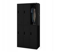 Jan Nowak Casier vestiaire 3B2A Armoire Metallique 6 Compartiments Revêtement en Poudre 185 cm x 90 cm x 45 cm Noir