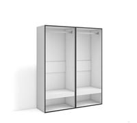 Armoire Vestiaire ouvert, Armoire de Rangement Ouverte, 120x35x145 cm, Chambre à coucher, pièce, Blanc, RF3484