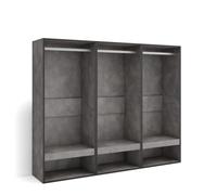 Armoire Vestiaire ouvert, Armoire de Rangement Ouverte, 180x35x145 cm, Chambre à coucher, pièce, Ciment, RF3490