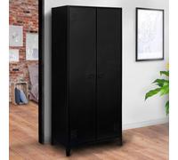 Armoire vestiaire penderie ESTER 2 portes métal noir design industriel
