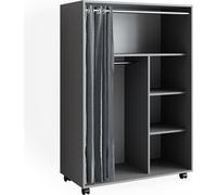 Armoire Vicco Doros Gris 100x146.6cm ouvert sur roulettes, Model 40638