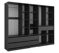 Armoire Elmo 100x200cm 3 pièces Anthracite Vicco 61349