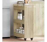 Armoire - VIDAXL - Chêne Sonoma - 60x22x79 cm - Bois d'ingénierie - Avec roues pivotantes Marron G