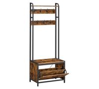 Armoire vintage Braun-Schwarz – Modèle Flurbank – Fabriquée en panneaux de particules et en acier – Dimensions : 40 x 65 x 170 cm