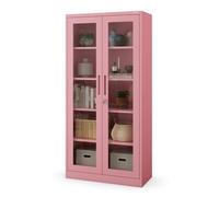 Armoire vitrée AMELIA, 900 x 1850 x 400 mm, Fresh Style: rose poudré