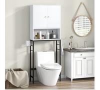 Armoire WC GOPLUS - Meuble de Rangement Au-Dessus des Toilettes Compartiment Ouvert - Etagère Réglable pour Buanderie Blanc