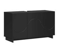 ARMOIRE WC - Noir - VIDAXL - TOP Ensemble d'armoire de salle de bain - 3 pcs - meuble vasque + meuble colonne - Noir - Bois d'ingéni