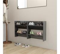 Armoires à chaussures murales 2 pcs gris brillant 60x18x60 cm Gris brillant G