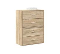 Vidaxl Armoires Avec 2 Tiroirs 2 Pcs Chêne Sonoma Bois D'ingénierie Marron