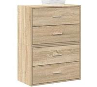 Vidaxl Armoires Avec 2 Tiroirs 2 Pcs Chêne Sonoma Bois D'ingénierie Marron