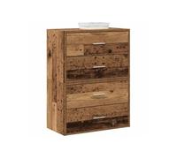 vidaXL Armoires avec 2 tiroirs – 2 pcs – Vieux bois, bois d'ingénierie, Marron