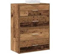 vidaXL Armoires avec 2 tiroirs – 2 pcs – Vieux bois, bois d'ingénierie, Marron