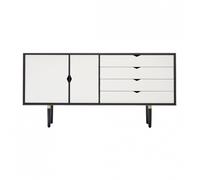 Armoires basse S6 façades blanches B 163 x D 43 x H 80 cm