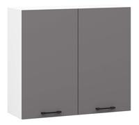 Armoires de cuisine haut AKORD W80 OLIWIA H720 Blanc 80 cm 2 portes façade Gris Graphite 2 étagères 80x30x72 cm