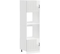 Armoires de four 2 pièces "Lucca" Bois d'ingénierie blanc brillant