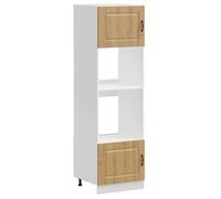 Armoires de four Kalmar - vidaXL - bois d'ingénierie - chêne artisanal - pieds réglables - sans plan de travail - 60 x 57 x 207 cm m