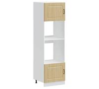 Armoires de four Kalmar - vidaXL - bois d'ingénierie - chêne sonoma - pieds réglables - sans plan de travail - 60 x 57 x 207 cm twq2