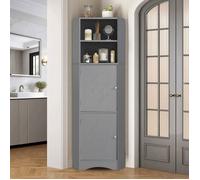 Armoires Meuble d'angle 36,5x 36,5 x 155 cm Meuble de salle de bain avec 2 compartiments de rangement 1 armoire - gris
