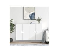 vidaXL Armoires murales 2 pcs blanc 69,5x34x90 cm, armoire, vitrine murale, armoire flottante, armoire de rangement, armoire de rangement avec portes Blanc G