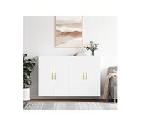 vidaXL Armoires murales 2 pcs blanc 69,5x34x90 cm, armoire, vitrine murale, armoire flottante, armoire de rangement, armoire de rangement avec portes Blanc G