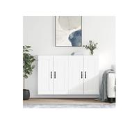 vidaXL Armoires murales 2 pcs blanc bois d'ingénierie, armoire, armoire suspendue, armoire latérale, armoire de rangement, armoire murale suspendue Blanc G