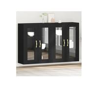 vidaXL Armoires murales 2 pcs Chêne noir 69,5×34×90 cm pour salon – Meuble de rangement