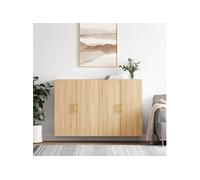vidaXL Armoires murales 2 pcs chêne sonoma 69,5x34x90 cm chêne sonoma G