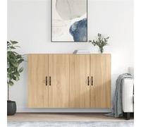 vidaXL Armoires murales Chêne sonoma – 2 pcs suspendues bois d'ingénierie