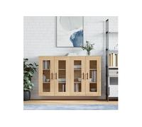 vidaXL Armoires murales 2 pcs chêne Sonoma Bois d'ingénierie, Armoire, Armoire Suspendue, Armoire latérale, Armoire de Rangement