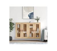 vidaXL Armoires murales 2 pcs chêne sonoma bois d'ingénierie Marron