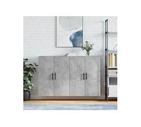 vidaXL Armoires murales 2 pcs gris béton 69,5x34x90 cm