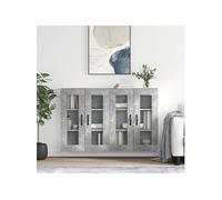 Armoires murales 2 pcs gris béton bois d'ingénierie