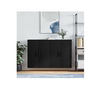 vidaXL Armoires murales 2 pcs Noir 69,5 x 34 x 90 cm