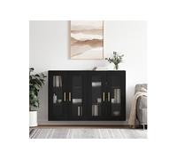 vidaXL Armoires murales 2 pcs noir bois d'ingénierie