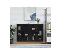 Armoires murales 2 pcs noir bois d'ingénierie 3197962