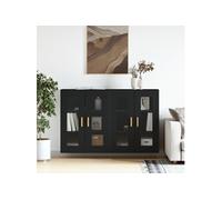 Armoires murales 2 pcs noir bois d'ingénierie3197898