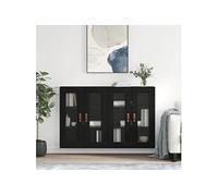 vidaXL Armoires murales 2 pcs noir bois d'ingénierie