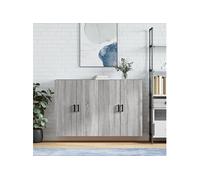 vidaXL Armoires murales 2 pcs sonoma gris 69,5x34x90 cm, armoire, vitrine murale, armoire flottante, armoire de rangement Gris G