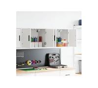 vidaXL Armoires murales de garage 2 pcs blanc bois composite