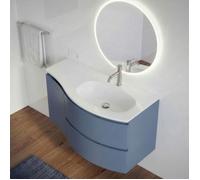 ARMONIA Meuble vasque encastrée L. 105 cm bleu-mer avec extension à gauche