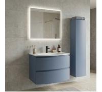 ARMONIA Meuble vasque encastrée L. 70 cm bleu-mer + 1 colonne murale incluse