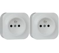 Arnould - Prise de courant avec terre saillie Profil Eco - Blanc (Lot de 2)