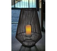 Arnusa Lanterne solaire à LED avec bougie LED solaire, aspect rotin, photophore (51 x 37,5 cm), HK-SL018-8 und 9