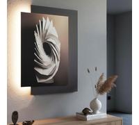 Arnusa WD006 Tableau mural LED avec éclairage indirect, décoration murale moderne avec lumière, USB, télécommande, 60 x 80 cm