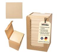 Aroba Airlaid Lot de 200 serviettes cocktail, semblables à du tissu, 20 x 20 cm, pliables en 1/4, qualité supérieure, disponibles en 21 s, pour mariage, anniversaire, bar, café, discothèque